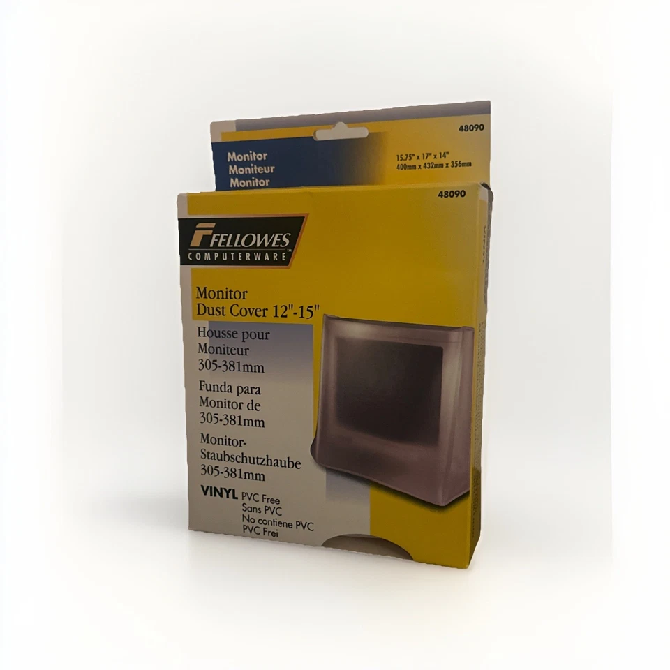 Fellowes CRT Monitor Dust Cover  12"-15" PC Computer Monitors New Vinyl PVC Free - Image 1 of 4