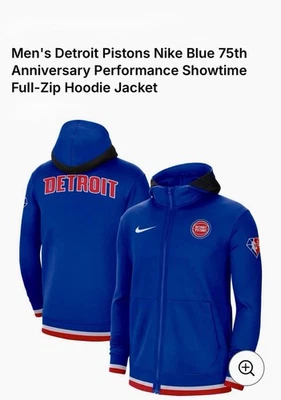 XXL-Tall | Chaqueta con capucha Nike Detroit Pistons 75 aniversario NBA Showtime 2021 Foto 1 de 4