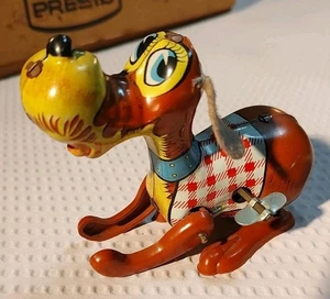 60er Jahre Vintage Japan Blech Aufziehspringender Hund getestet funktioniert ohne Schwanz - Bild 1 von 6