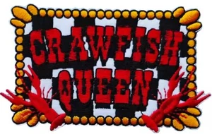 Crawfish Queen embroidered Iron on patch Breaux Bridge Crawfish Festival - Bild 1 von 1