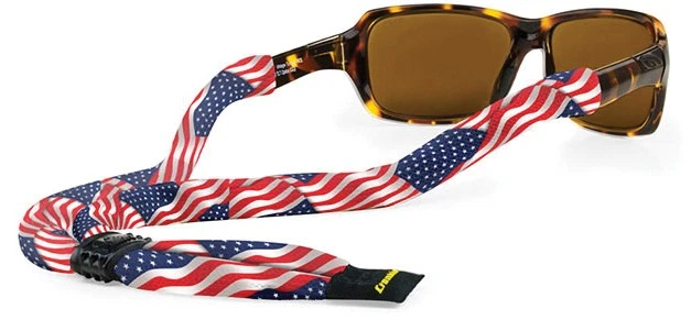 Croakies Suiter XL US Flag Eyewear Retainer - Comfortable Adjustable