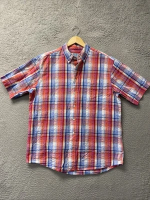 Jos. A. Bank Button Down Shirt Sz L Light Blue Cotton Seersucker Modern /163-18 - Image 1 of 4