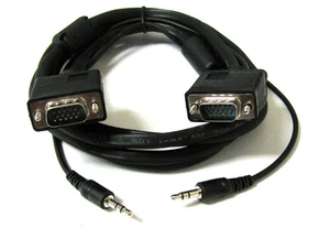 15'FT SVGA Super VGA M Male to Male Cable with 3.5mm Audio for Monitor TV 15FT - Picture 1 of 2