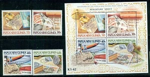 PAPUA NEW GUINEA 627-31 SG507-10,MS511 MH 1985 Post Office set of 4+MS CV$15 - Picture 1 of 2