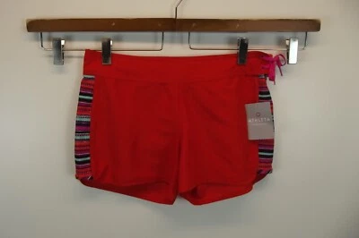 NUEVO ATHLETA Mujer Santa Cruz Board Shorts Talla 8 Rojo Azafrán Rayas Natación Surf Foto 1 de 4