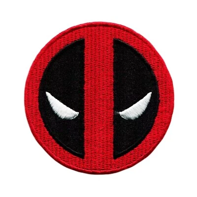 Deadpool Embroidered Iron On Patch Red & Black Superhero Badge - Image 1 of 2