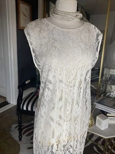 Maxi Vestido Túnica Transparente Encaje Zara Nuevo con Etiquetas Cubierta Pequeña Crema Novia Blanco Playa - Imagen 1 de 7