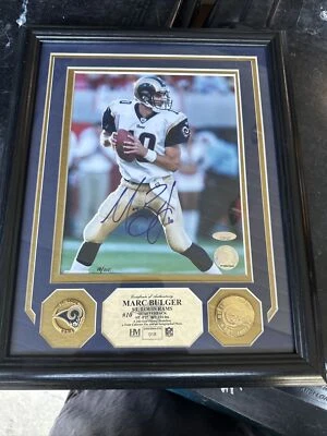 Foto firmada por Marc Bulger 8x10 Jsa auto personalizado enmarcado Rams 18/110 Foto 1 de 4
