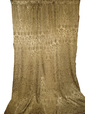 CROSCILL SANTORINI TAUPE BRONZE SATIN JACQUARD (PAIR) DRAPERY PANELS 43 X 86 - Imagem 1 de 3