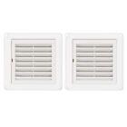2pcs Square Wall Vent Cover with Net Louvered Design