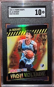 Ja Morant 2020-21 NBA Hoops High Voltage Holo Insert SP Memphis Grizzlies SGC 10 - Picture 1 of 2