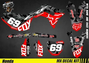 Kit Déco Moto pour / Mx Decal Kit for Honda CRF - Grey Camo - Imagen 1 de 1