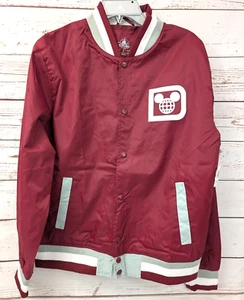 Walt Disney World 71 Mickey Mouse Maroon/White Mens Button Up Jacket Retro M NWT - Picture 1 of 19