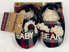Dearfoams Baby Bear Plaid Memory Foam Slippers NWT Girls Boys Infant