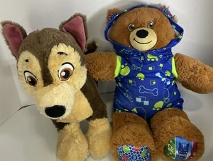 Build A Bear Plush Lot Of 2 Chase Paw Patrol & Pj Mask Brown Bear - Picture 1 of 4
