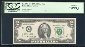 FR. 1935-K* 1976 $2 *STAR* FRN DALLAS, TX PCGS GEM UNCIRCULATED-65PPQ - Picture 1 of 2