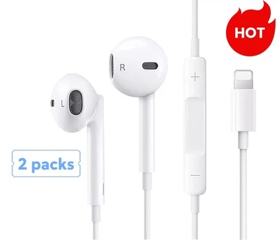 2 paquetes de auriculares con cable auriculares Bluetooth para iPhone Pro/14/13/12/11/X Foto 1 de 4