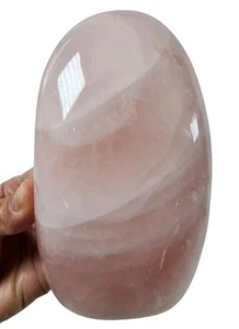 Rose Quartz Crystal Polished Freestand Madagascar 1lb 11.7oz - Picture 1 of 3