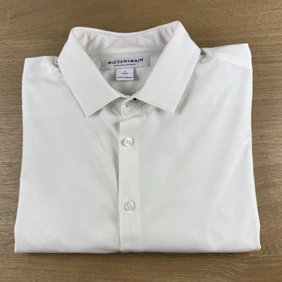 Mizzen Main Leeward Shirt Mens Large L Classic Fit Solid White Dress Preppy - Image 1 of 4