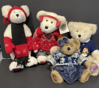Boyd's Invierno/Navidad Osos de Peluche / NUEVO / NOS con Etiquetas - LOTE de 4 Osos Foto 1 de 4