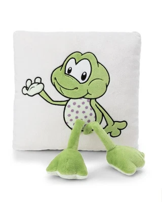 NICI Kissen Frosch Fridolin 30x30cm Flauschiges Plüschkissen für Kinder & - Bild 1 von 4