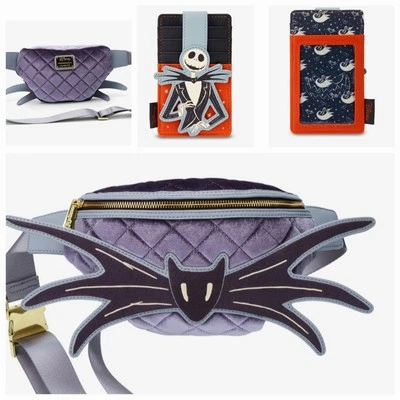 Loungefly Nightmare Before Christmas Jack Skellington Bow Tie Belt Bag & CARDHOL - Image 1 of 4