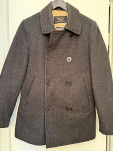 J.CREW Men's Bayswater Peacoat Size XS Quilt Lined Wool Military Vintage Grey - Picture 1 of 7