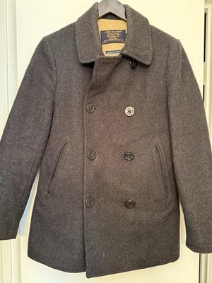 J.CREW Men's Bayswater Peacoat Size XS Quilt Lined Wool Military Vintage Grey - Image 1 of 4