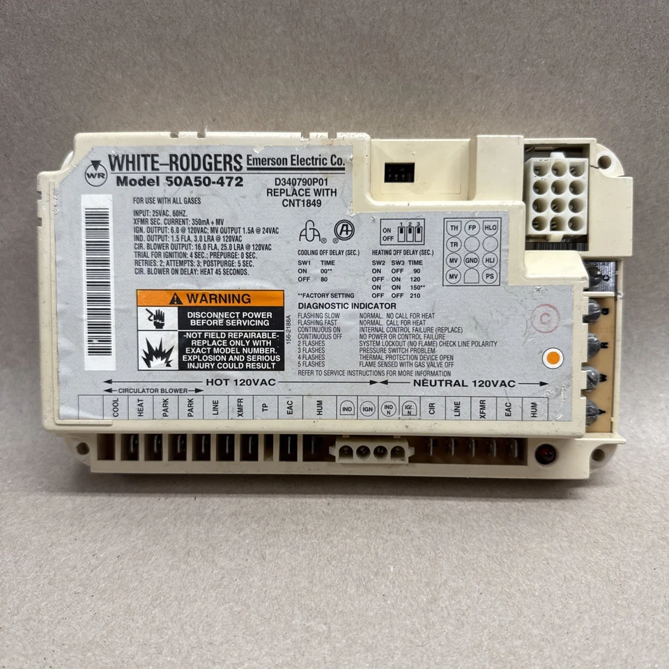 Placa de control de horno White-Rodgers 50A50-472 D340790P01 CNT1849 B1 Foto 1 de 4