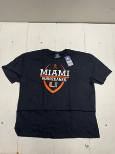 Fanatics Solid Black Miami Hurricanes Print Short Sleeve Shirt Mens Size 3XL - Picture 1 of 5