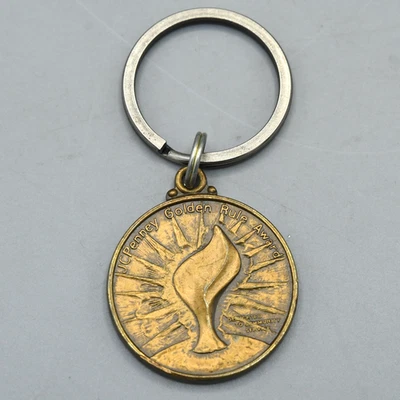 Llavero de latón JC Penney Golden Rule Award publicidad vintage promoción de empleados Foto 1 de 4