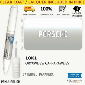 L0K1 Touch Up Paint for Porsche Silver CAYENNE PANAMERA 0R ORYXWEISS/CARRARAWEIS - Picture 1 of 3