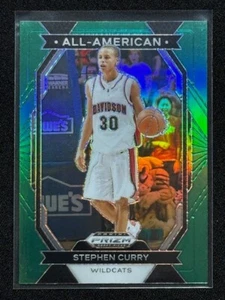2024-25 Prizm Draft Picks - Green Prizm All-American #13 Stephen Curry DAVIDSON - Picture 1 of 4