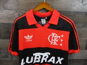 Vintage 80s Adidas Soccer Jersey Men Small FLAMENGO Home Football Polo Shirt #10 - Picture 1 of 14