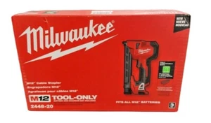 New Milwaukee 2448-20 M12 Cable Stapler with Compact Battery-powered Bare Tool!! - Picture 1 of 4