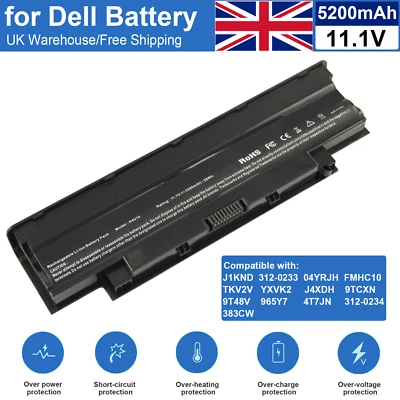 J1KND BATTERY For DELL INSPIRON 15R N5010 N5110 17R N7010 N7110 4YRJH 5200MAH UK - Image 1 of 4