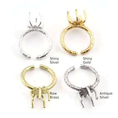 Anillo de cuentas en blanco, base de cuentas redondas, crudo, plata brillante-oro 4965 Foto 1 de 4