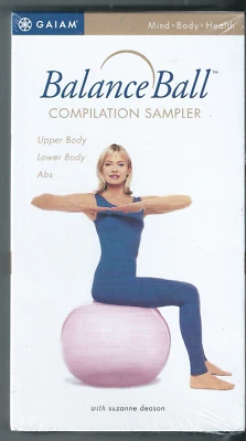 🔥 Balance Ball Compilation Sampler with Suzanne Deason (VHS, GAIAM) New - Image 1 of 2