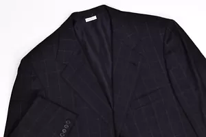 Brioni Men's Size L Black Windowpane Pencil Wool Sport Coat Blazer Italy - Picture 1 of 15