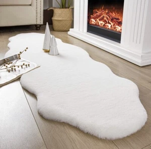 Ashler HOME DECO Ultra Soft Faux Rabbit Fur Rug, Area Rugs 2X6 - Picture 1 of 6
