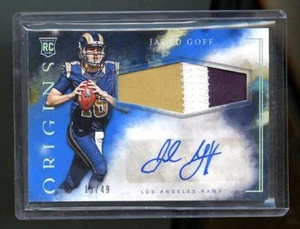 2016 Origins JARED GOFF RC ROOKIE AUTO 3-COLOR PATCH #15/49 - Picture 1 of 1