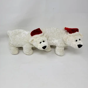 2x Peluche de oso polar de Navidad en sombrero de Santa animal de peluche 10" - Imagen 1 de 9