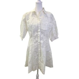 NWT Club Monaco Floral Applique Hidden Button Shirt Dress Size 4 - Picture 1 of 10
