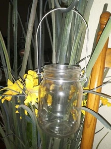 Hanging Mason Jar Clear Hanging Lantern NWOT - Picture 1 of 2