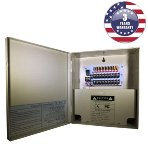 Caja Fuente de Alimentación CCTV 9 Puertos 10 Amp 12V Salida DC - Imagen 1 de 1