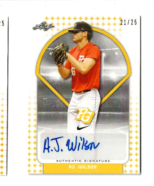 2018 AJ WILSON LEAF PERFECT NATIONAL AUTO YELLOW ROOKIE #21/25  MINT LOOK - Image 1 of 1