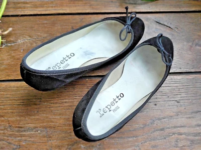 REPETTO - BALLERINES à Talon Modèle Gisèle Daim Noir - P36 - Photo 1/4
