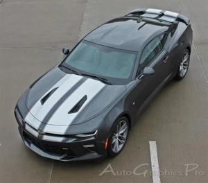 2016 2017 2018 Camaro SS RS Rally Vinyl Graphic Hood Decals 3M Racing Stripes - Picture 1 of 9