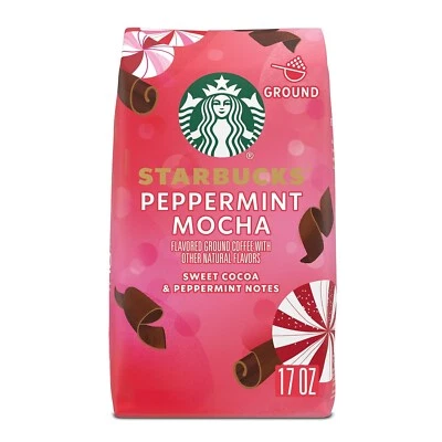 3 Bag Starbucks Peppermint Mocha Flavored Ground Coffee, 100% Arabica, 17 oz Bag - Image 1 of 4