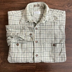Vintage Rogue Washed Cotton Flannel Button Up Shirt Mens Medium Plaid Grunge - Picture 1 of 7